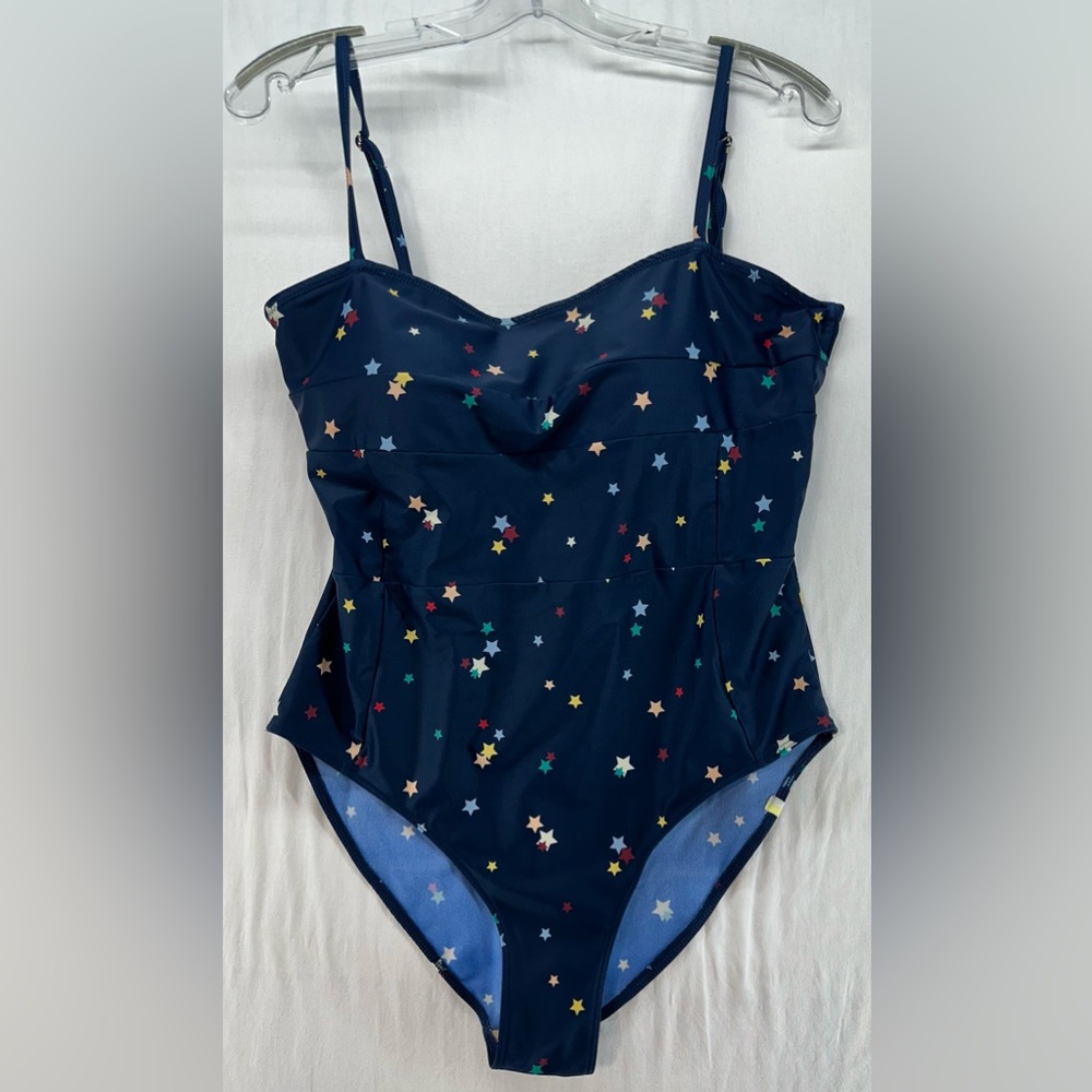 Summersalt Swim Oasis Stars Navy Bathing Suit One Piece Size 12